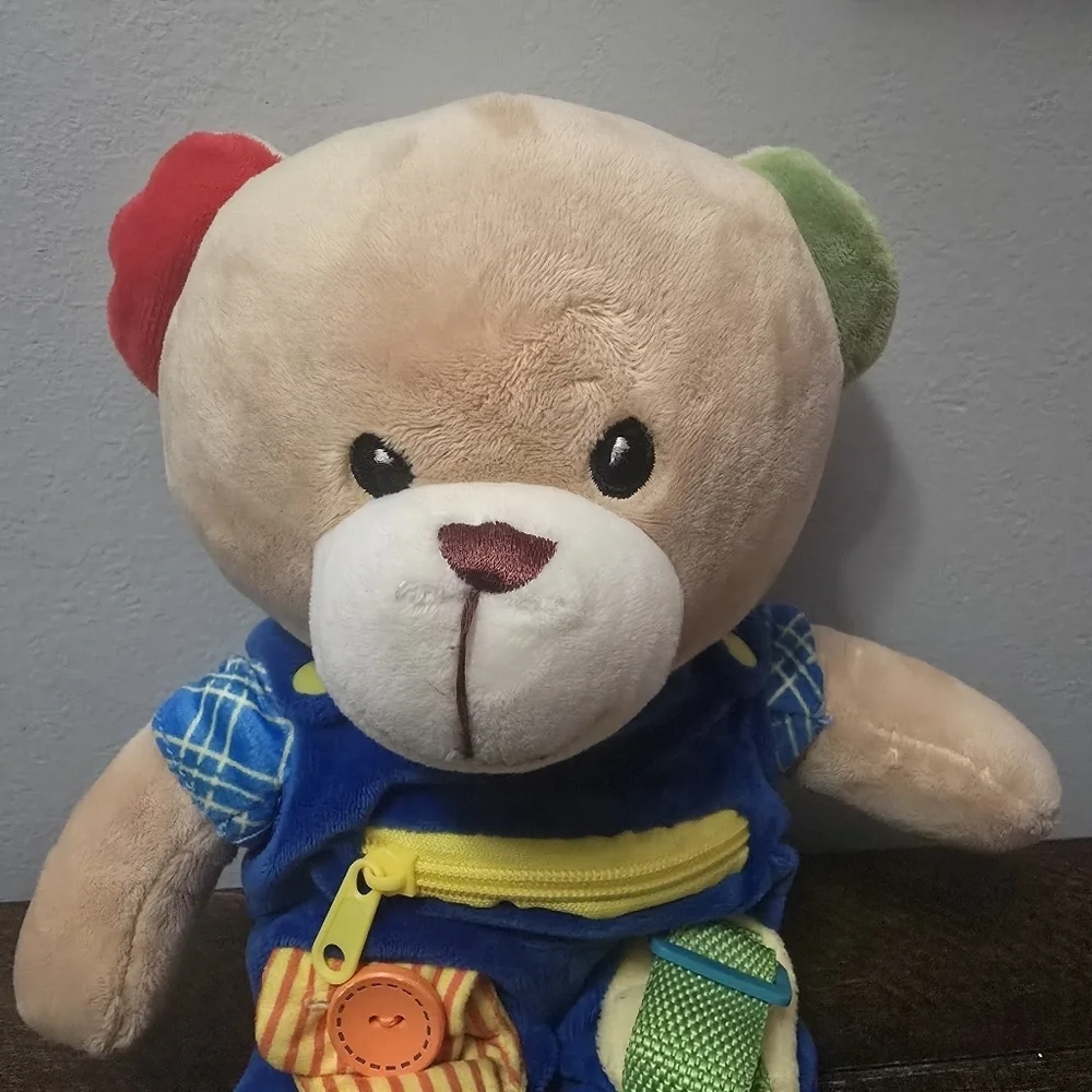 Linzy Learn To Dress Teddy Bear Educational Plush Stuffed Animal Toy